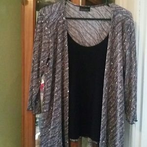 Brittany Black Open Front Blouse